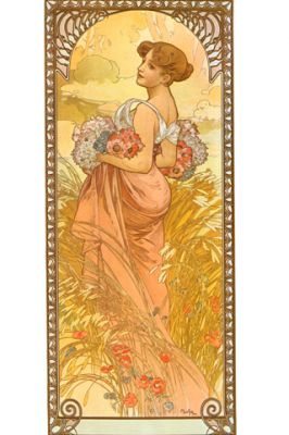 Alfons Mucha - Girl in a Grainfield - wallpaper preview