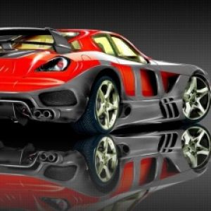 Stylové Červené Sportovní Auto