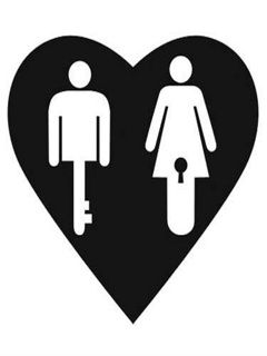 Symbol srdce s klíčem a zámkem