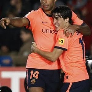 Thierry Henry a Lionel Messi Oslava