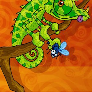 Barevný ilustrovaný chameleon
