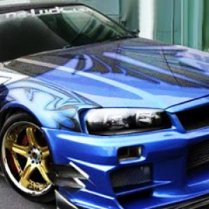 Modré Sportovní Auto s Vlastním Designem