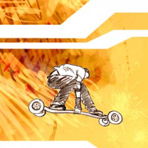 Ilustrace skateboardisty