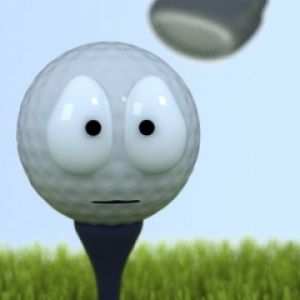 Vtipná postava golfového míčku