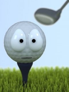 Vtipná postava golfového míčku
