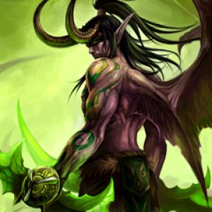 Démonický válečník fantasy umění