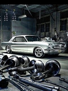 Klasický Mustang v garáži