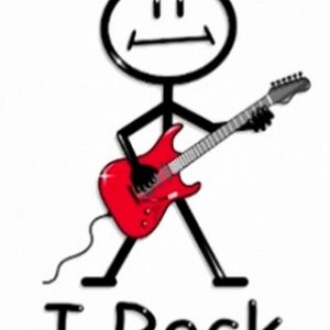 Rockující Pálková Postava s Kytarou