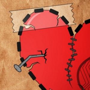 Ilustrace zlomeného srdce
