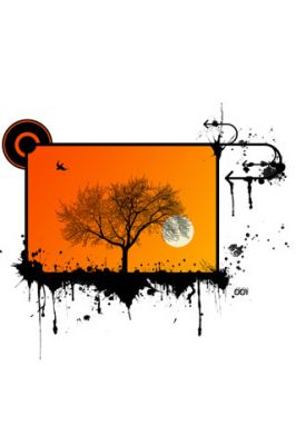 Abstraktní Silueta Stromu při Západu Slunce
