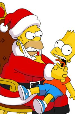 Homer a Bart Simpson Vánoce