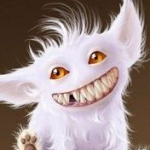 Roztomilé Bílé Stvoření s Velkým Úsměvem