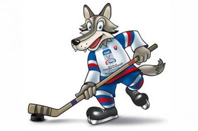 Hokejový vlk maskot