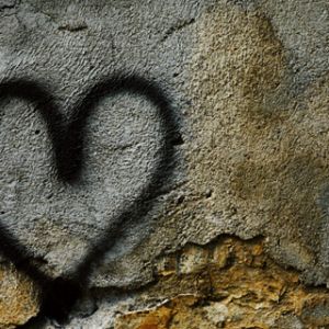 Graffiti Srdce na Zdi