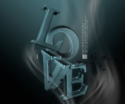 3D Typografie Lásky