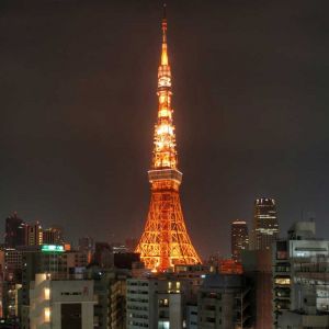 Noční pohled na Tokyo Tower