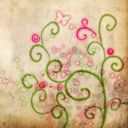 Květinové spirály a motýli - wallpaper preview