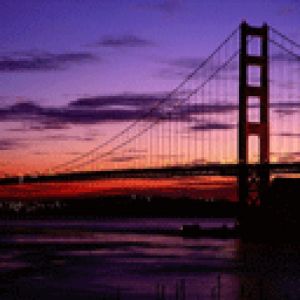 Západ slunce nad Golden Gate Bridge