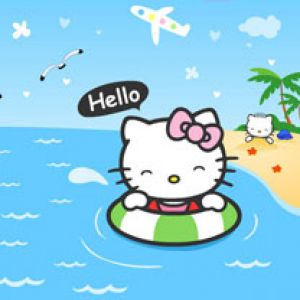 Zábava Hello Kitty na pláži