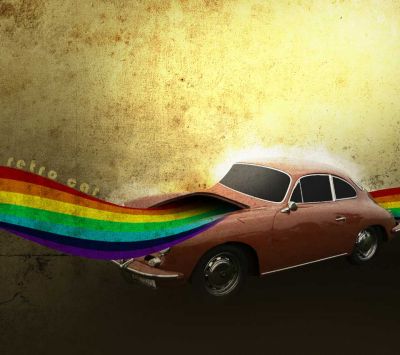 Retro Auto s Duhou