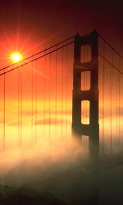 Západ slunce nad Golden Gate Bridge