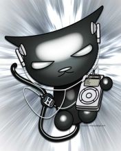 Cool Kočka Poslouchající Hudbu