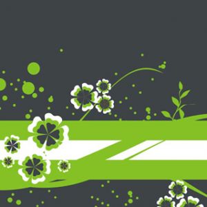 Zelený Květinový Abstraktní Design