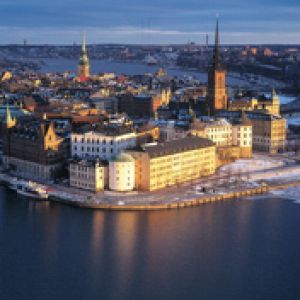 Krásný panoráma Stockholmu