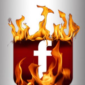 Hořící logo Facebooku