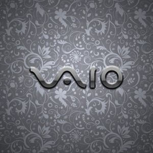 VAIO logo na květinovém pozadí