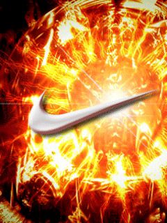 Nike Logo s Ohnivým Pozadím