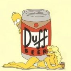 Homer Simpson a Duff Beer