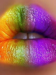 Barevné Duhové Rty - wallpaper preview