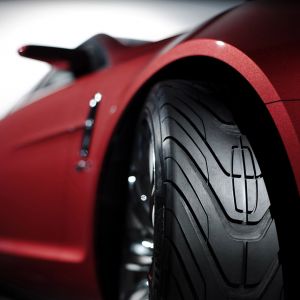 Červené sportovní auto zblízka