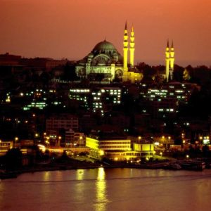 Istanbulský Skyline při Západu Slunce