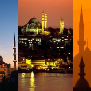 Istanbul Panorama při Západu Slunce