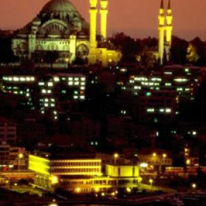 Istanbulský Horizont při Západu Slunce