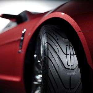 Elegantní červené sportovní auto