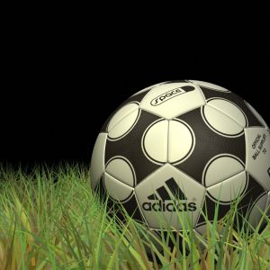 Fotbalový míč Adidas na trávě