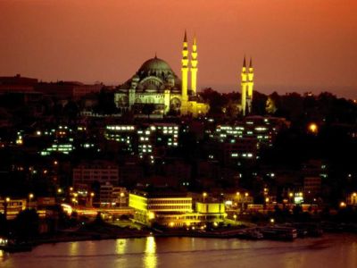 Istanbulský Horizont při Západu Slunce