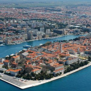 Letecký pohled na Split, Chorvatsko