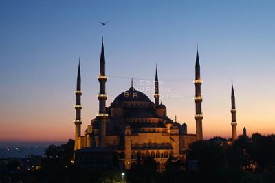 Mešita Sultan Ahmed při západu slunce