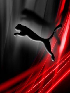 Logo Puma na červeném pozadí