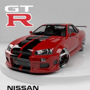 Nissan GT-R Červené Sportovní Auto