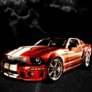 Červený Mustang GT