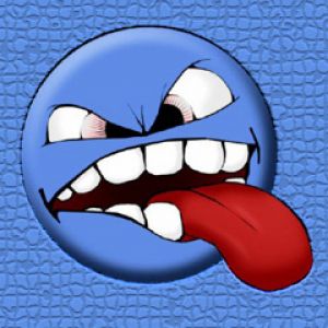 Vtipná Modrá Emoji Tvář