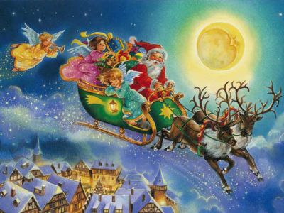 Vánoční saně Santa Clause - wallpaper preview