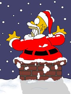 Homer Simpson Vánoční Radost - wallpaper preview