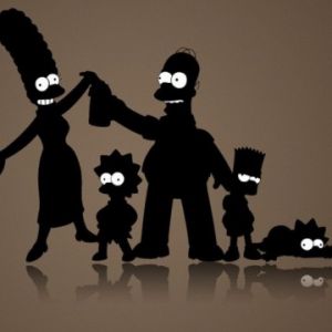 Silhouette rodiny Simpsonových