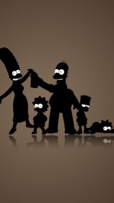 Silhouette rodiny Simpsonových - wallpaper preview